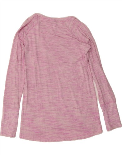 CHAMPION Womens Top Long Sleeve UK 10 Small Pink Striped Rayon AN18 - Picture 2 of 3