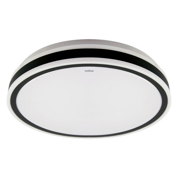 Led Deckenlampe IP44 D: 48 Cm Rund 4100 K Neutralweiß Schwarz Weiß Badezimmer-image