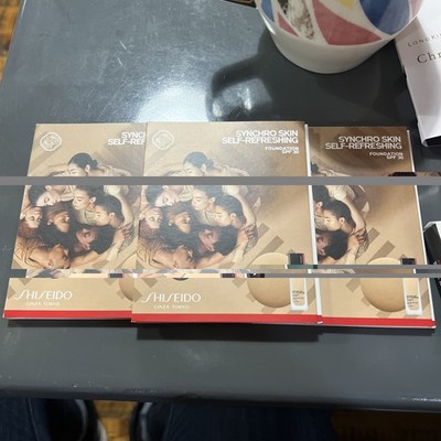 3 x SHISEIDO Synchro Skin Self-Refreshing Foundation SAMPLER - 4 Shades 0.5ml ea