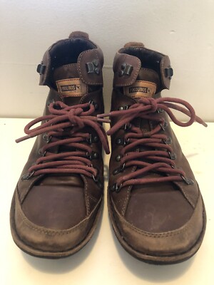 Pikolinos Men's  Lace Ankle Boots Hiking Casual Brown Leather  US10.5/EU 43
