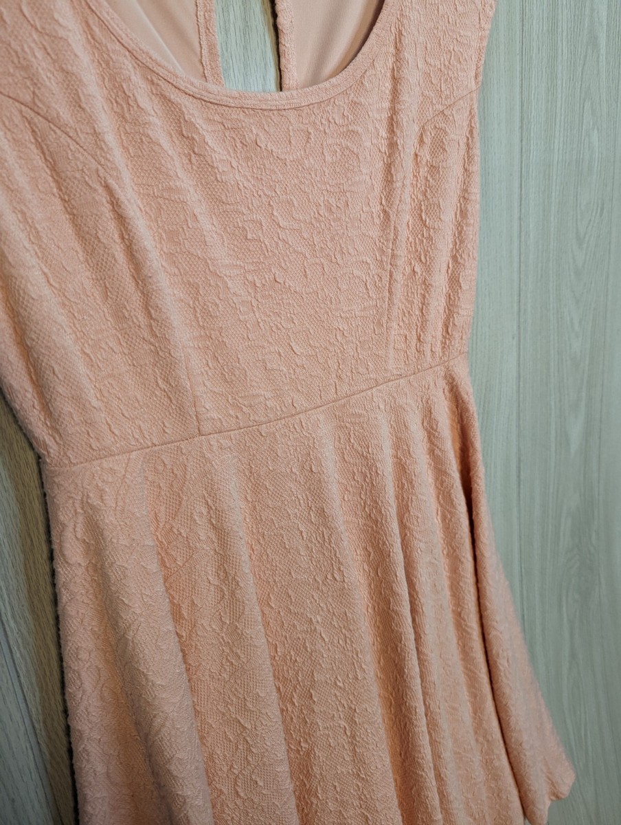 Gorgeous Torrid Lace Textured Dress Size 0X Light Pink Shirt Sleeve A line  | eBay