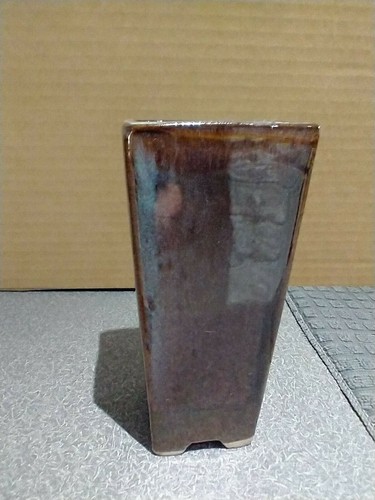 Exotische hoch gebrannte glasierte quadratische 6"X2,5"x2,5" Kaskade Kengai Keramik Bonsai Topf - Bild 1 von 6