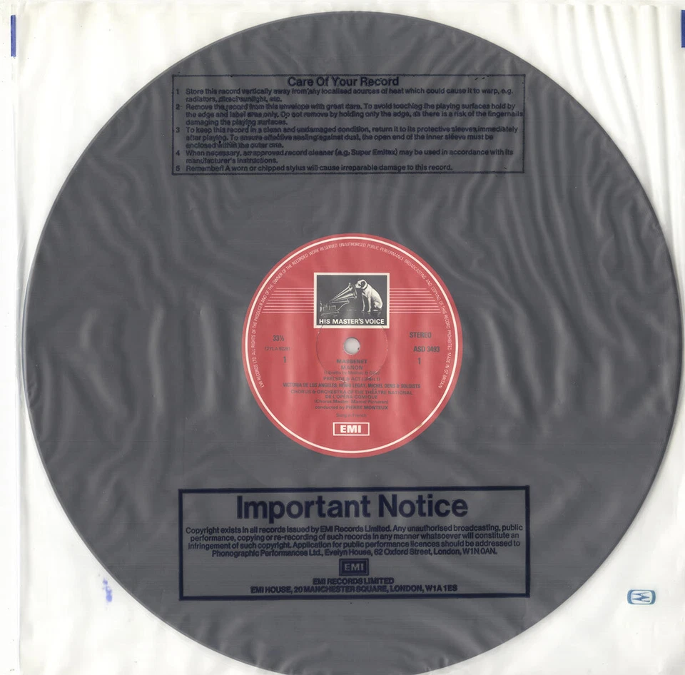 3LP Box MASSENET Manon LOS ANGELES DENS LEGAY MONTEUX EMI SLS-5119 NM 1955 Rec - Image 3 of 3