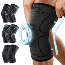 CAMBIVO Knee Brace for Men & Women, 2 Pack Knee Compression Sleeve for Knee Pain