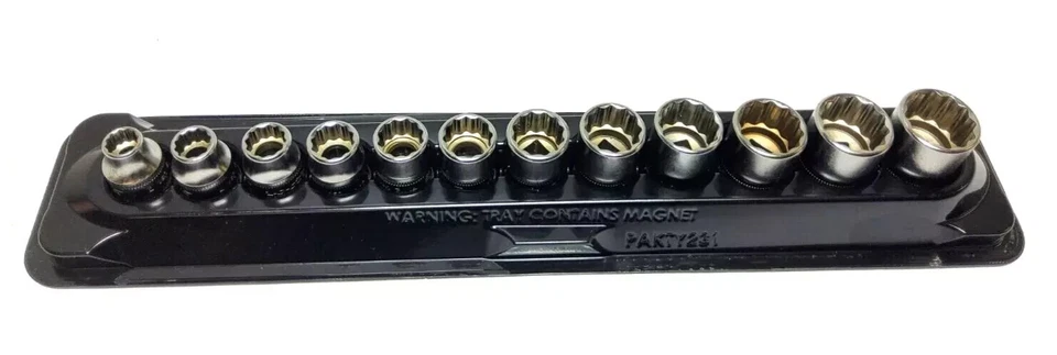 SNAP ON TOOLS USA 12Pc 3/8" Drive METRIC Shallow 12 Point Socket Set 212FMY NEW - Image 2 of 4