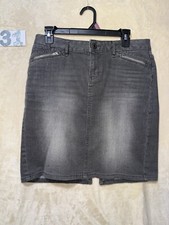 Gap Jean Skirt Size 4 Charcoal Dark Wash Denim Casual Classic