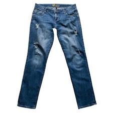 Kut From The Kloth Womens Jeans size 4 Dark Wash Distressed Cotton Denim Stretch