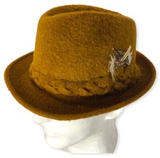VINTAGE The Sovereign Stetson Playboy Braid Trim Fedora Brown Size 6 7/8 USA