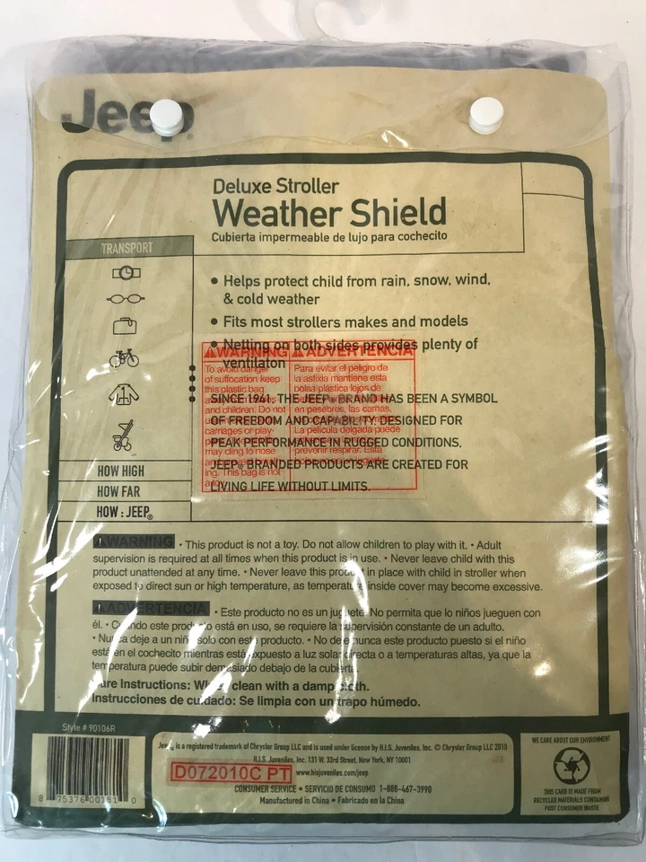 Protector contra la intemperie para cochecito Jeep nuevo de lujo Foto 2 de 4