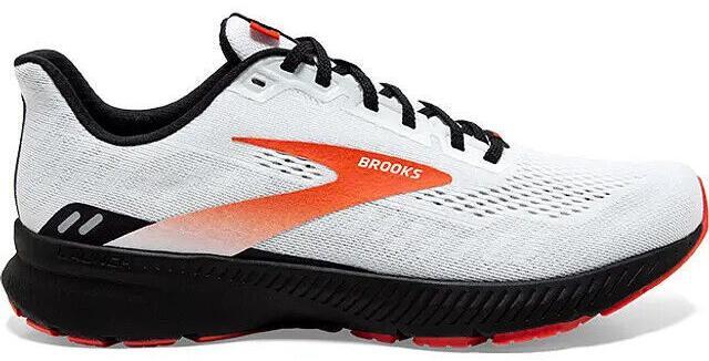 Brooks Launch 8 Running Shoe Men\'s, White/Teal/ Orange 12M The Brooks Launch 8 is a simple, uncomplicated shoe main image 2