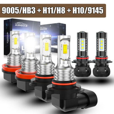 For Ford F-150 2015-2020 Front LED lamp H/L Beam + Fog Light Bulbs 6000K A++