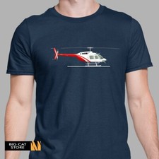 AeroArt - Classic Bell Jet Ranger Helicopter Artwork Design T-Shirt