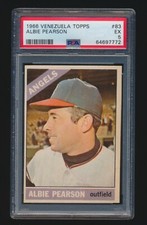 1966 Topps Venezuela Albie Pearson #83 California Angels PSA 5 EX