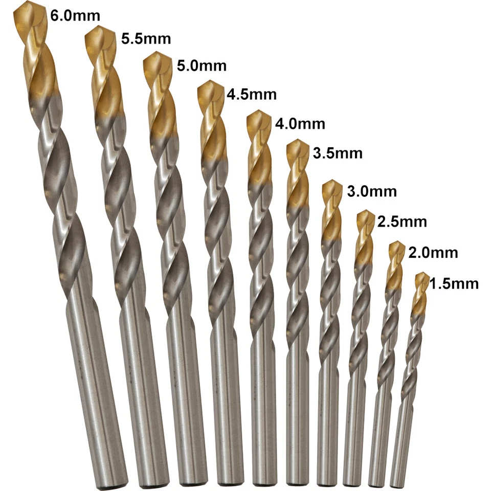 Dormer A002 HSS TiN Coated Metric 1.5mm-6.0mm Jobber Drills Refill Set Free Post