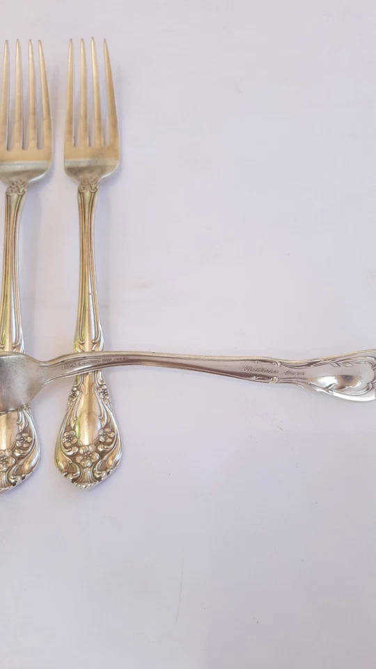 Cuatro tenedores para cubiertos Alvin Sterling Chateau Rose Foto 2 de 2