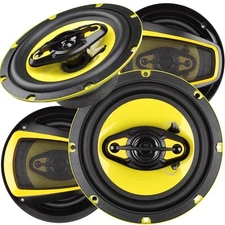 Audiotek Audio 1300W 6.5-Inch 4-Way Car Audio Coaxial Speakers System - 2 Pairs
