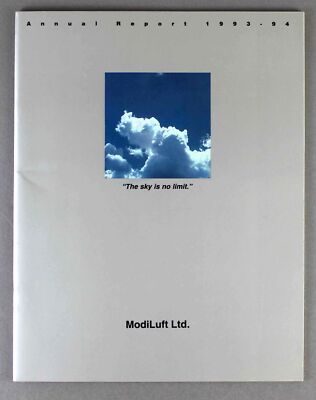 MODILUFT AIRLINE JAHRESBERICHT 1993-94 INDIEN LUFTHANSA FIRST CLASS