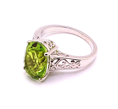 Karis Chartreuse Quarz Dreifach Solitär Ring in Platin Bond 6,25ctw Größe 10