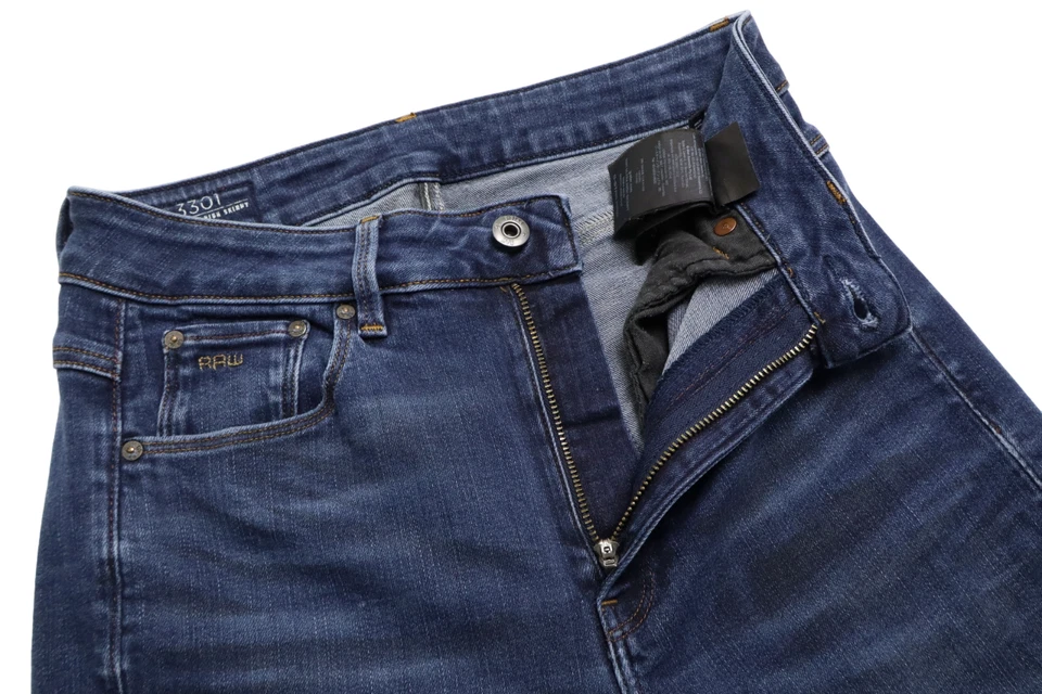 G-Star 3301 Ultra High Skinny New Femmes Jeans W28/L34 Élastique Whiskers Faded - Photo 4/4