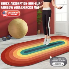 Jump Rope Mat 60"x24" Non-Slip Indoor Outdoor Exercise Fitness Silent Rainbow
