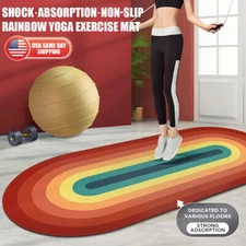 Jump Rope Mat 60"x24" Non-Slip Indoor Outdoor Exercise Fitness Silent Rainbow