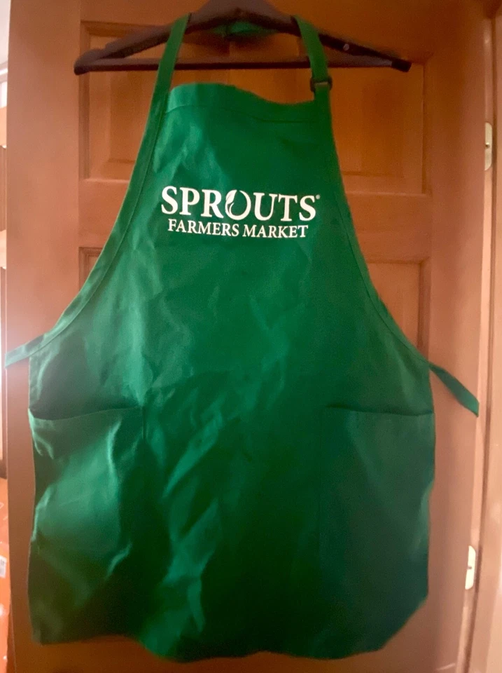 NEW Sprouts Farmer's Market GREEN Apron Unisex one size W 2 Pockets - Image 2 of 4