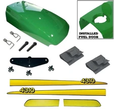 New Upper Hood with Assembled Fuel Door /Catch /Clips Fits John Deere 4310