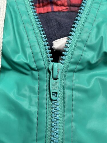 Vintage Misty Harbor Flannel Lined Rain Jacket Size Large Teal Green - Picture 7 of 14
