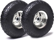 (2 Pack) 10″ Heavy-Duty Replacement Tire Wheel - 4.10/3.50-4″ for Hand Trucks