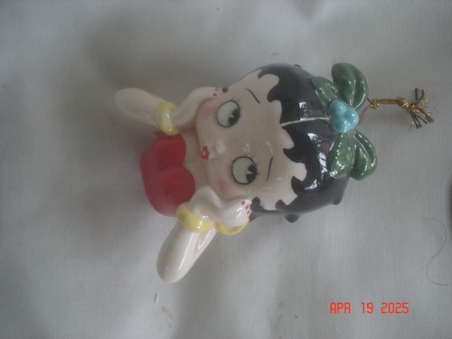SO CUTE! Vtg. BETTY BOOP CERAMIC CHRISTMAS ORNAMENT Gorgeous Face! - Picture 3 of 7