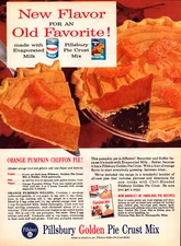 Pillsbury Orange Pumpkin Chiffon Pie Recipe Favorite Vintage Print Ad 1959
