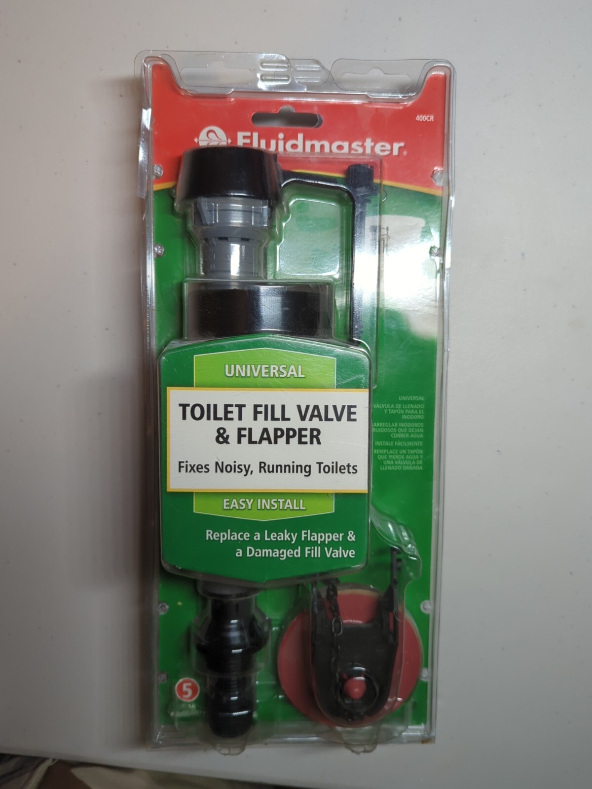 NEW Fluidmaster 400CR Universal Toilet Fill Valve & 2" Toilet Flapper