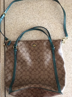 teal coach purse