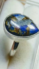 CUTE UNTREATED NATURAL LAPIS LAZULI IN .925 STERLING SILVER RING SIZE 6.0-6.25