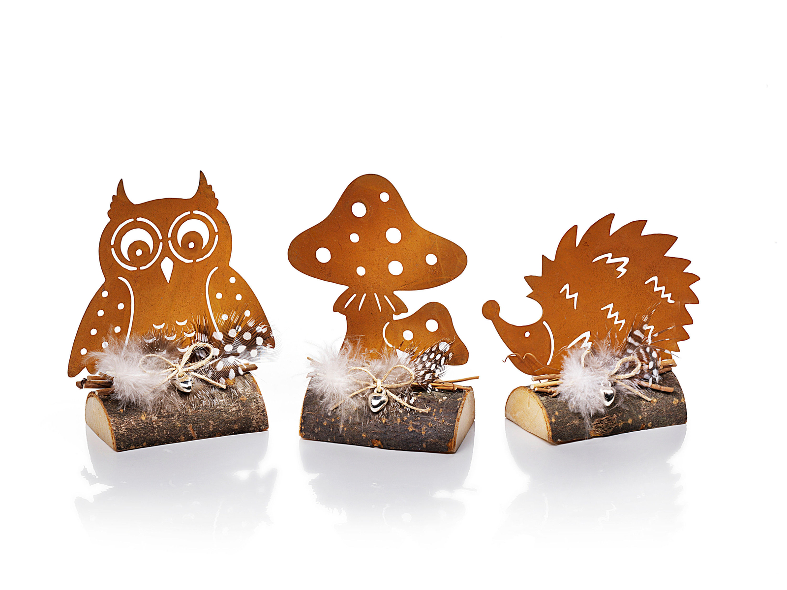 Декоративная фигурка из коллекции Holzsockel Herbst Liebevolle Herbstmotive 3er-набор посуды длиной около 9 см