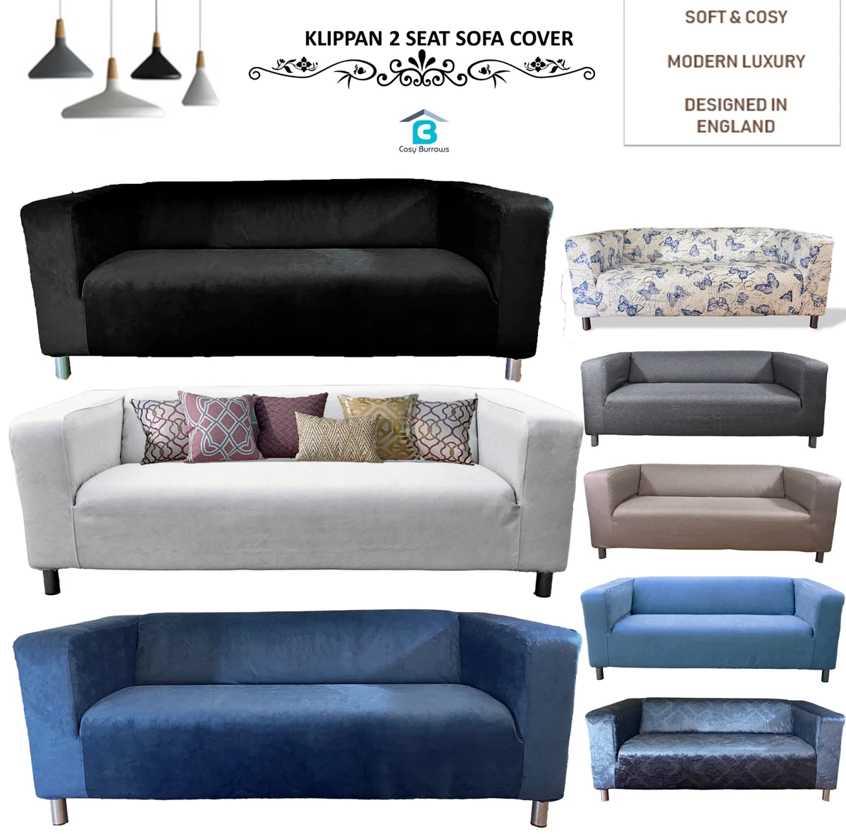 IKEA Klippan Quality 2 Seat Sofa Cover Replacement Thick Fabric
