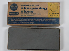 Piedra de afilar combinada vintage Sears Craftsman 64400, 964400 caja de piedra de aceite
