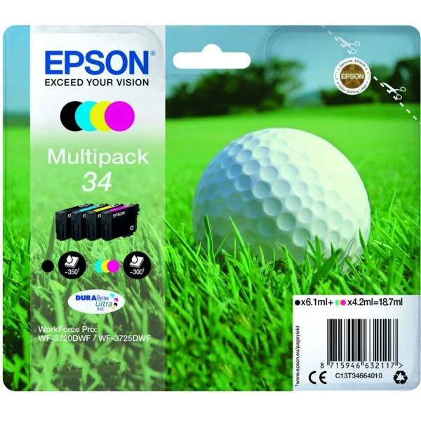 C13T34664010 Full Set Genuine Epson 34 Golf Ball Series MultiPack