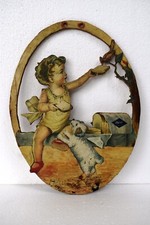Vintage Hero White Bread Werbeschild Mehrfarbig Original 1950 Holz Litho