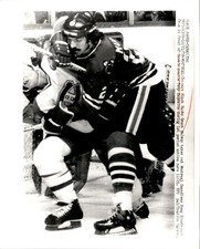 CGE2 1978 Wire Photo CHICAGO BLACK HAWKS GRANT MULVEY vs CANADIENS RISEBROUGH