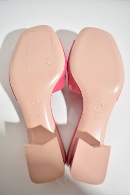 Chanel 22C Dark Light Pink Patent Calf CC Logo Mule Slide Block