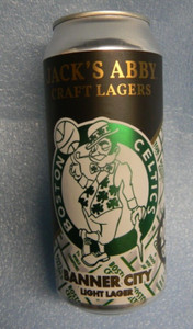 NEW JACK'S ABBY BANNER CITY BOSTON CELTICS 2024 CHAMPIONS BASKETBALL BEER CAN