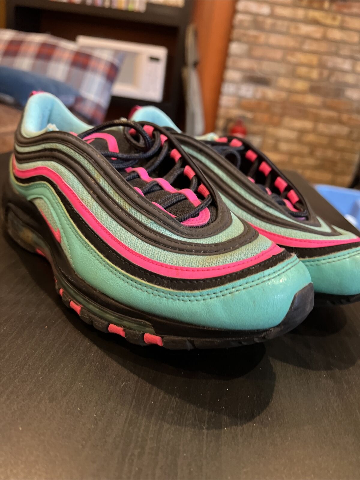 falskhed Trives acceptabel Pre-Owned Nike Air Max 97 Hyper Turquoise South Beach Size 8.5 | eBay
