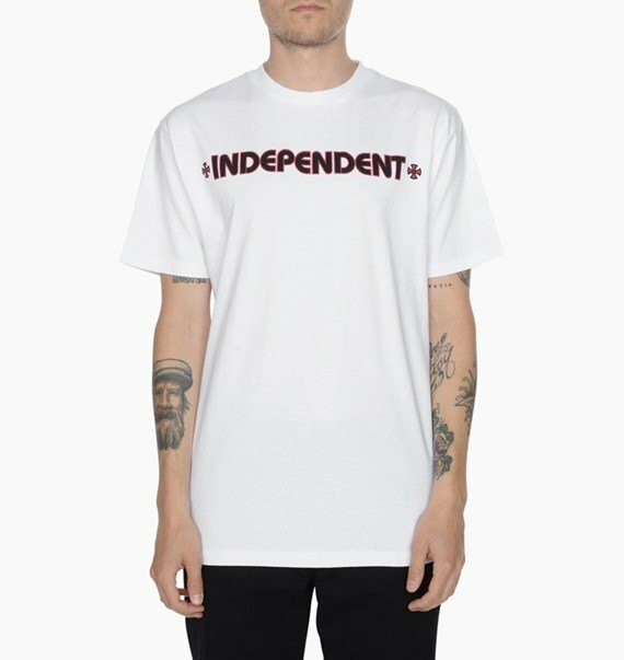 Independent BAR/CROSS White Red Black Screenprint Logo S/S Regular