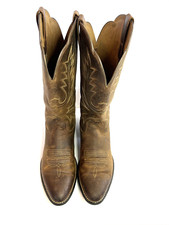 Ariat Heritage R Toe Distressed Brown Leather Western Boots Women Size 9 B