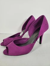Christian Siriano For Payless (style 88479) Purple Suede Heels size 8