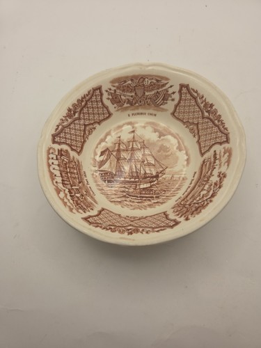 Vintage Alfred Meakin Fair Winds Brown Transferware Fruit Bowl – 5.25″  Stafford