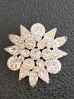 Vintage Eisenberg Silver Tone Rhinestone Layered Cluster Brooch Pin