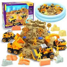 Play Construction Sand Kit,2.2lbs Magic Sand W/4 Large Take Apart Constructio...