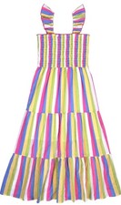 Multicolor Striped Zunie Girl Summer/ Easter Dress Size 10/12